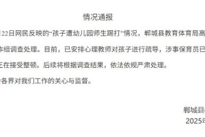 河南郸城通报“孩子遭幼儿园师生踢打”：涉事保育员已被辞退