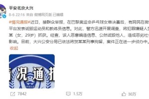 女子辱骂运动员教练员被刑拘 5月以来曾多次发表诋毁言论